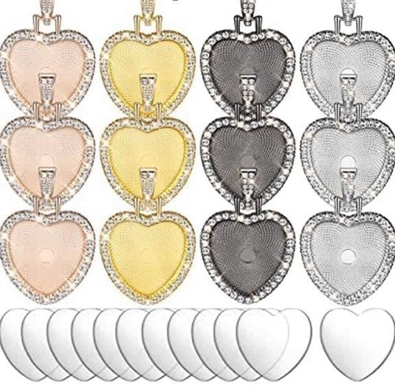 Bling Heart Charm with Necklace